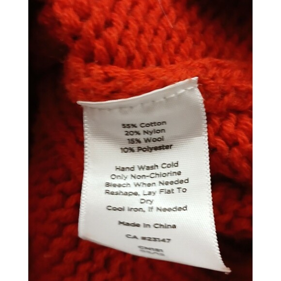 Talbots XS Rust Orange Chunky Cable Knit Cardigan Wool Blend Preppy Cabin Granny - Picture 8 of 8